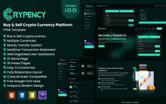 Crypency - Buy & Sell Crypto Currency Platform HTML Template