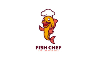 Fish Chef Mascot Cartoon Logo