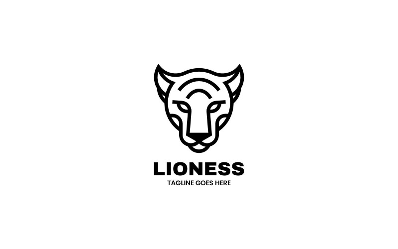 Lion Line Art Logo Style 4 Logo Template