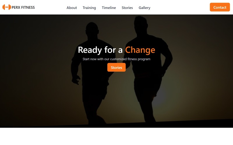 Perx – Clean Tailwind HTML Onpage Fitness Template Landing Page Template