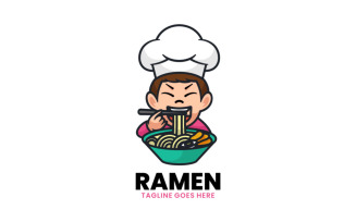 Ramen Mascot Cartoon Logo