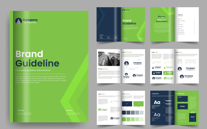 Brand guideline layout design and brand manual brochure template Corporate Identity
