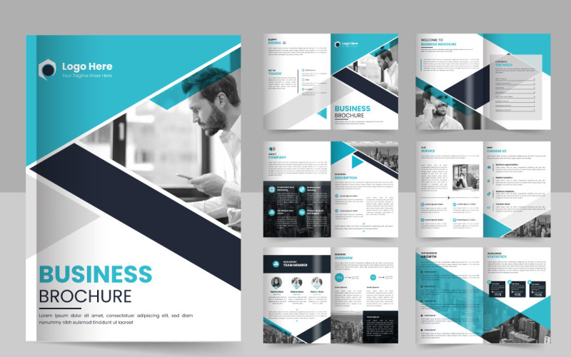 corporate brochure editable template layout, minimal business brochure template Illustration