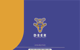 Deer head outline logo simple