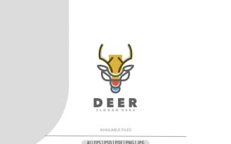 Deer head simple logo template