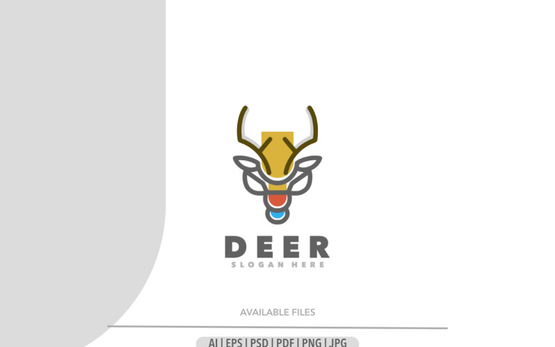 Deer head simple logo template Logo Template