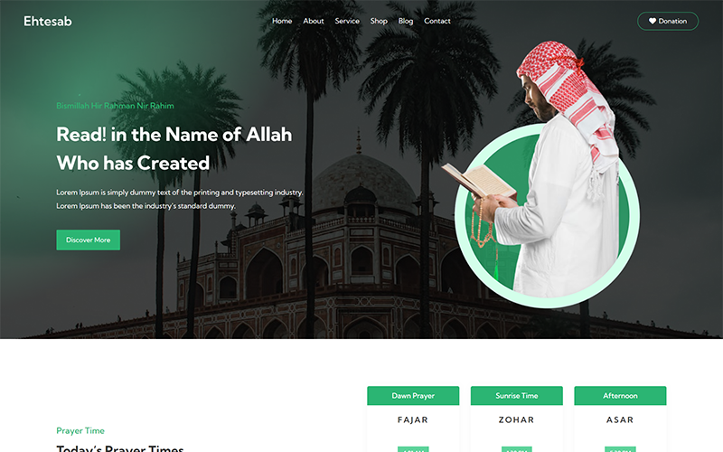 Ehtesab - Islamic Centre and Mosque Next.js Template Website Template