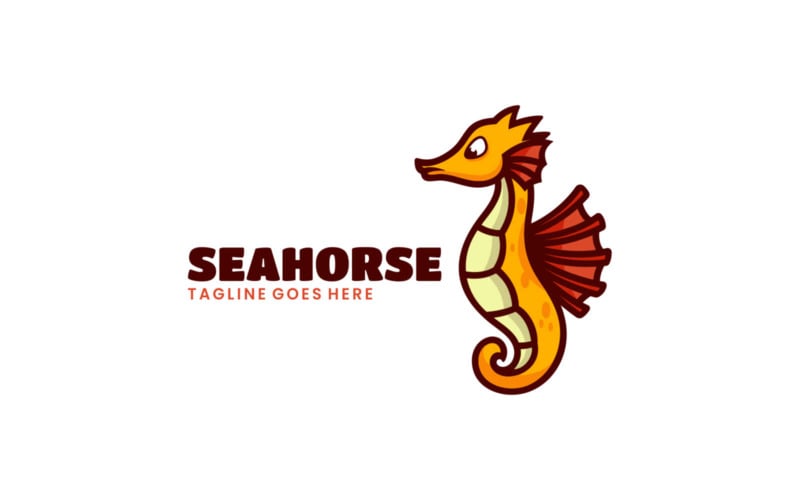 Seahorse Simple Mascot Logo Logo Template