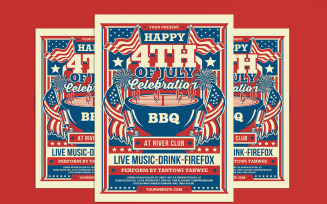 4th of July Celebration BBQ Party flyer Tempate