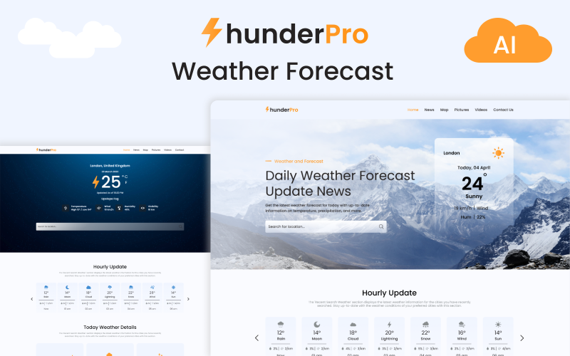 Thunder Pro: Your Ultimate Weather Forecast HTML Template Website Template