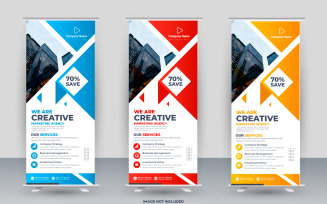 Vector corporate x banner pull up roll up banner standee template