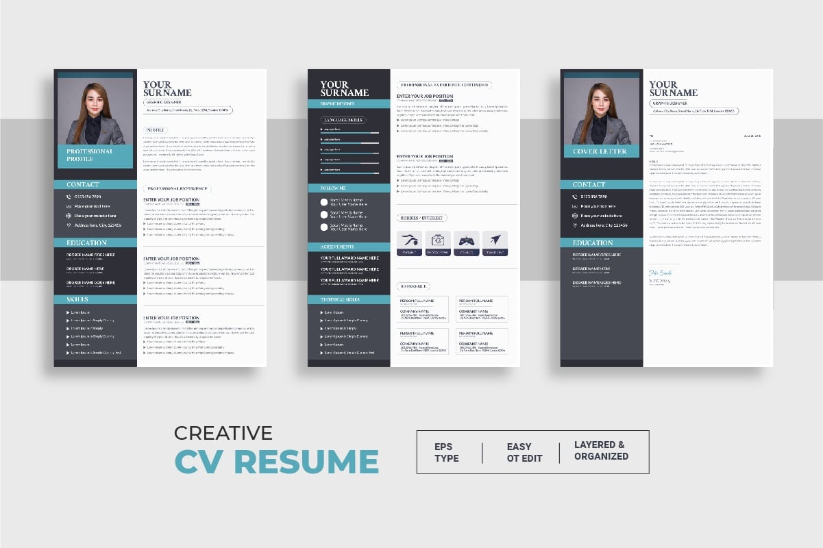 Kit Graphique #330922 Rsum Creatif Web Design - Logo template Preview