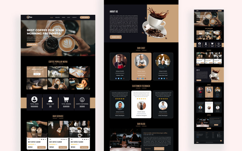 A User-Friendly Interface for Coffee Lovers PSD Template