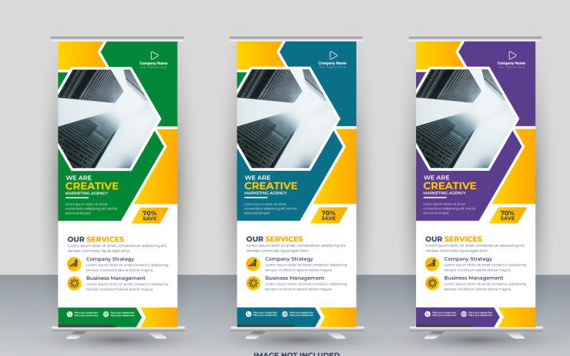 Business professional roll up banner bundle or Business roll up display standee Illustration