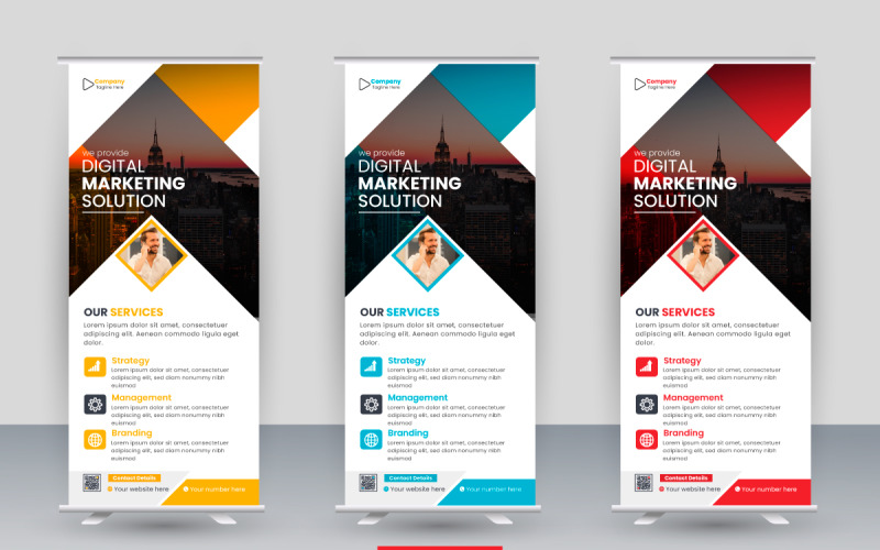Business professional roll up banner bundle or Business roll up display Illustration