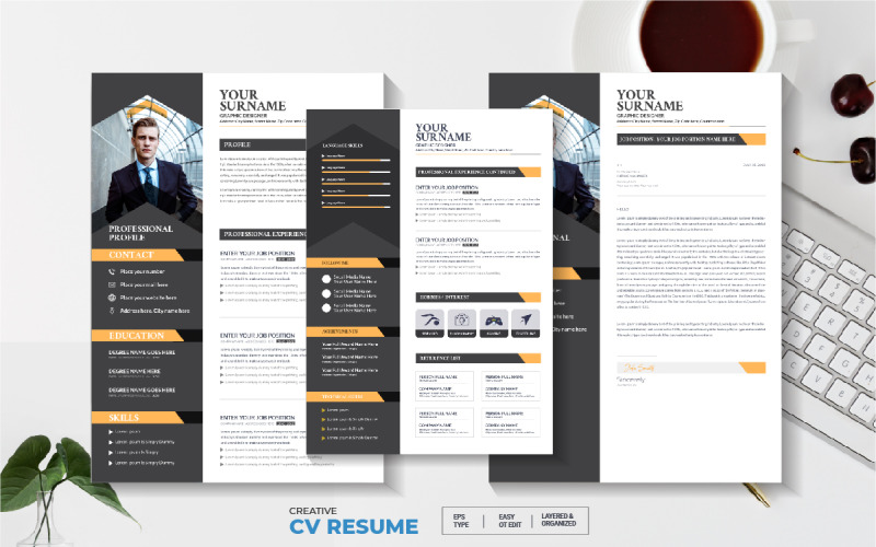 Creative Editable Resume idea Cv Template with cover letter Resume Template