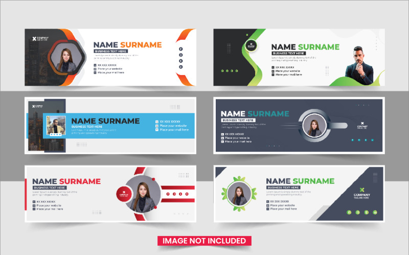 Email Signature Template Simple Design and Vector Template Design Corporate Identity