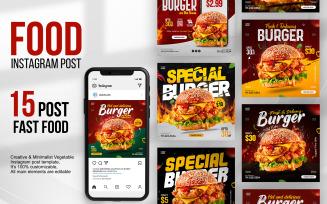 Food Social Media Banner Template Bundle