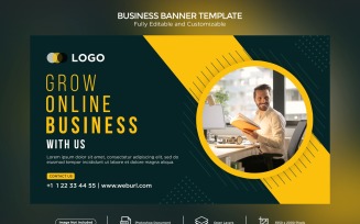 Grow your Online Business with us Banner Design Template