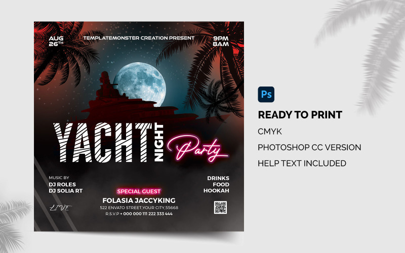 High Quality Yacht Party Flyer Corporate Identity