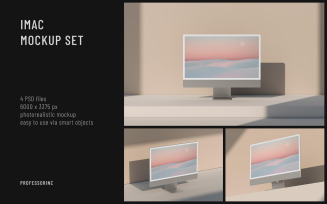 iMac Screen Clean Mockup Set
