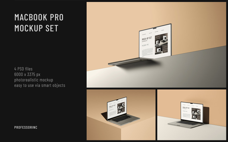 MacBook Pro Screen Mockup Set Product Mockup