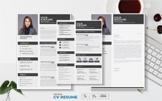 Modern CV or Resume Template with Cover Letter concept