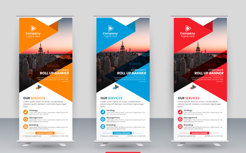 Professional roll up banner bundle or Business roll up display standee for idea presentation Illustration