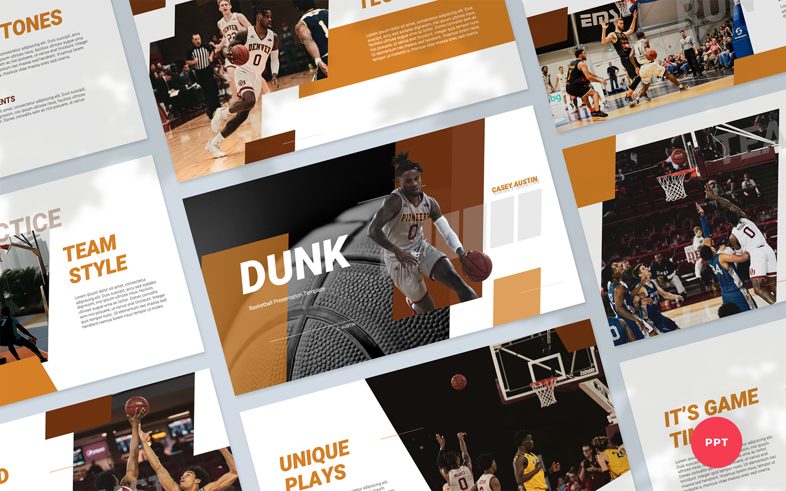 Dunk - Basketball Presentation PowerPoint Template