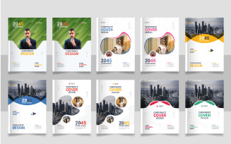 Corporate modern annual report book cover template set
