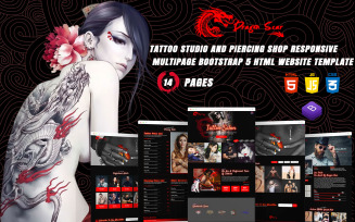 Dragon Scar - Tattoo Studio and Piercing Shop Responsive Multipage Bootstrap 5 HTML Website Template