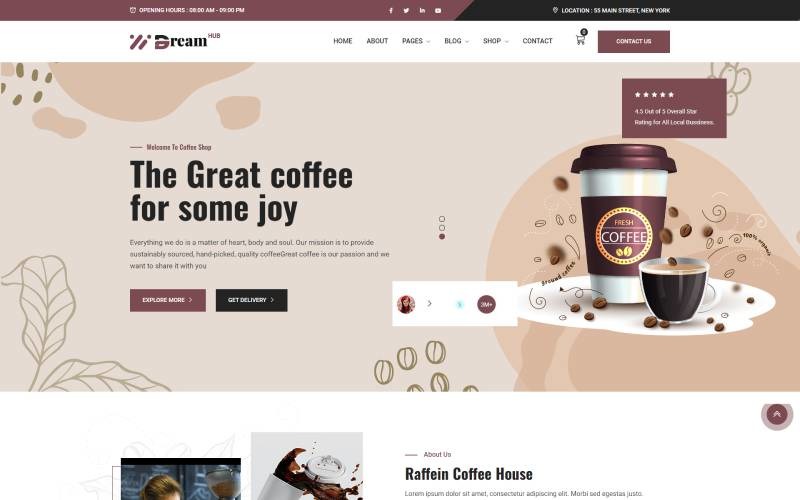 Dreamhub-Coffee-Shop HTML5 Template Website Template