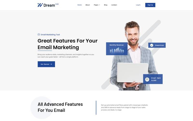 DreamHub-Email-Marketing HTML5 Template Website Template