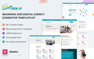 Grow Up - Branding and Digital Agency Elementor Template Kit
