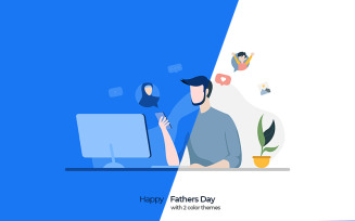 Happy Fathers Day - Banner Template for Social Media
