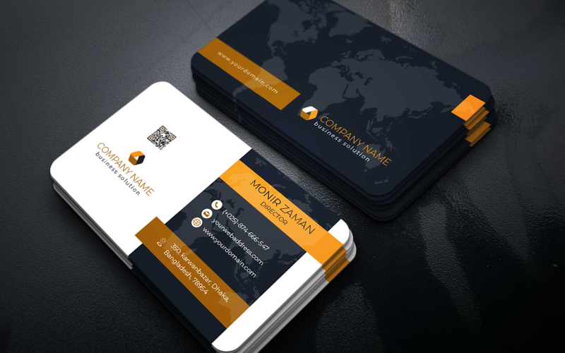 Personal or Office Business Card Template V.009 Corporate Identity