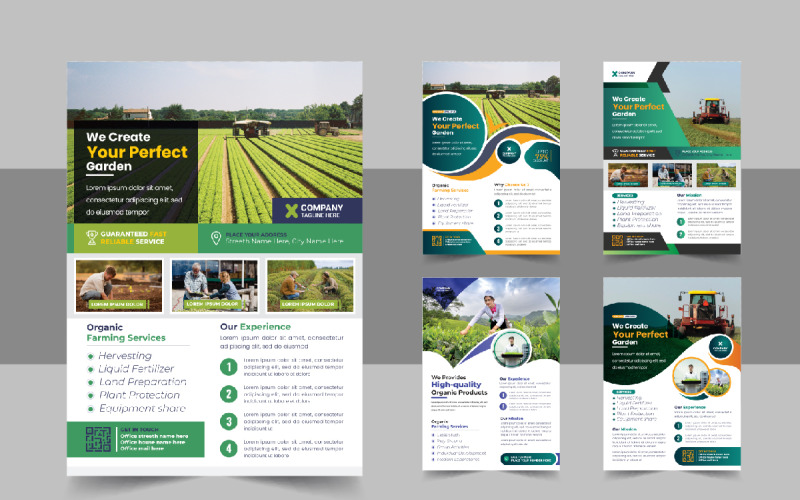 Agriculture Industry Flyer Design Template Corporate Identity