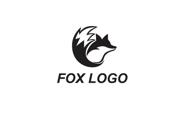Black Fox Logo Modern Minimalist Logo Template