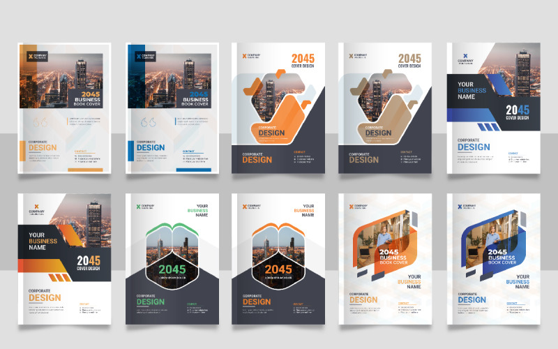 Business book design annual report or brochure cover page Corporate Identity