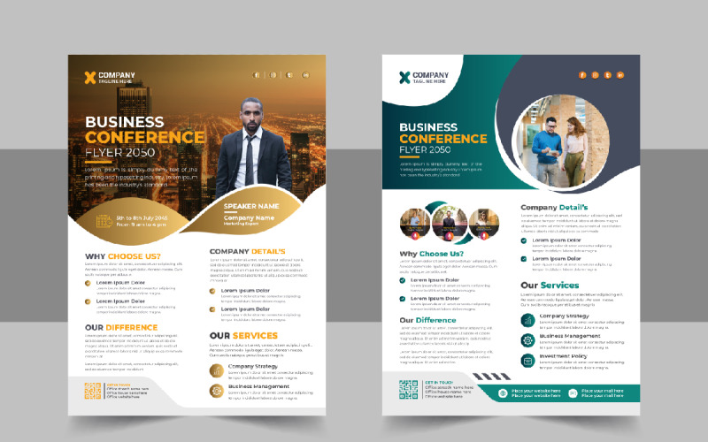 Business Conference Event Flayer Design Template Corporate Identity