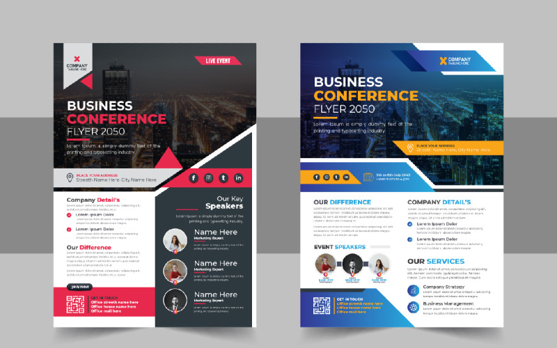 Business Webinar Flyer Design Template Corporate Identity