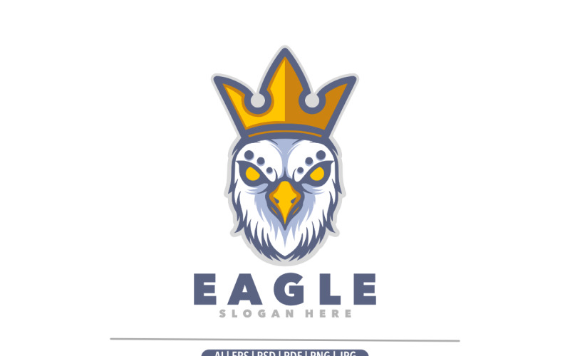 Eagle king mascot logo template Logo Template