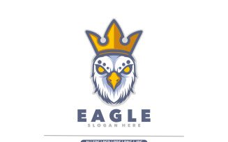 Eagle king mascot logo template