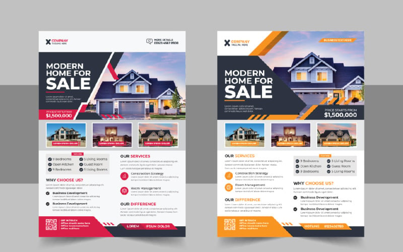 Elegant Real Estate Property Flyer Template Corporate Identity
