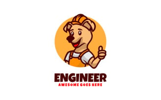 Engineer Dog Mascot Cartoon Logo