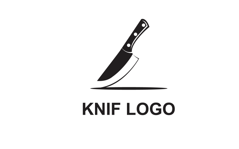 Knife Simple Black color LogoTemplate Logo Template