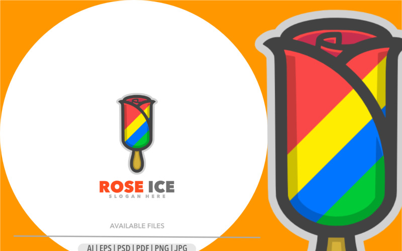 Rose ice unique simple logo Logo Template