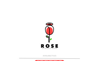 Rose line art logo design