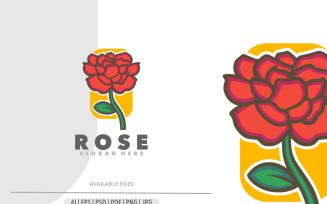 Rose simple mascot logo template