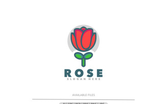 Rose unique logo design template